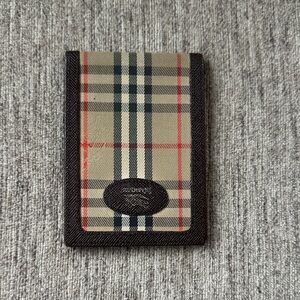 Burberry Checkered Card Holder in Beige and Black